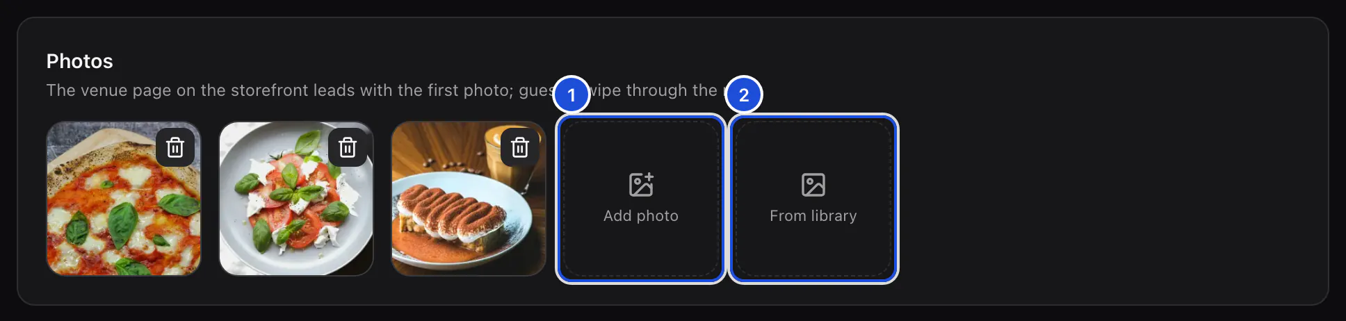 The Images tab of Old Town: three photos, the first of them leading, and the tiles that add more.